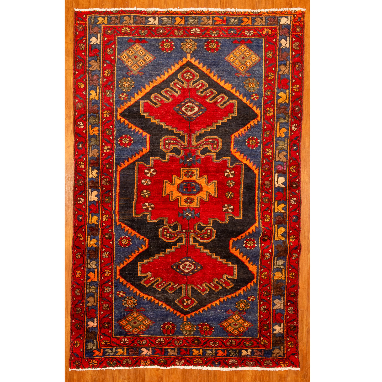 Appraisal: HAMADAN RUG PERSIA X Fourth quarter- th century hand-knotted wool