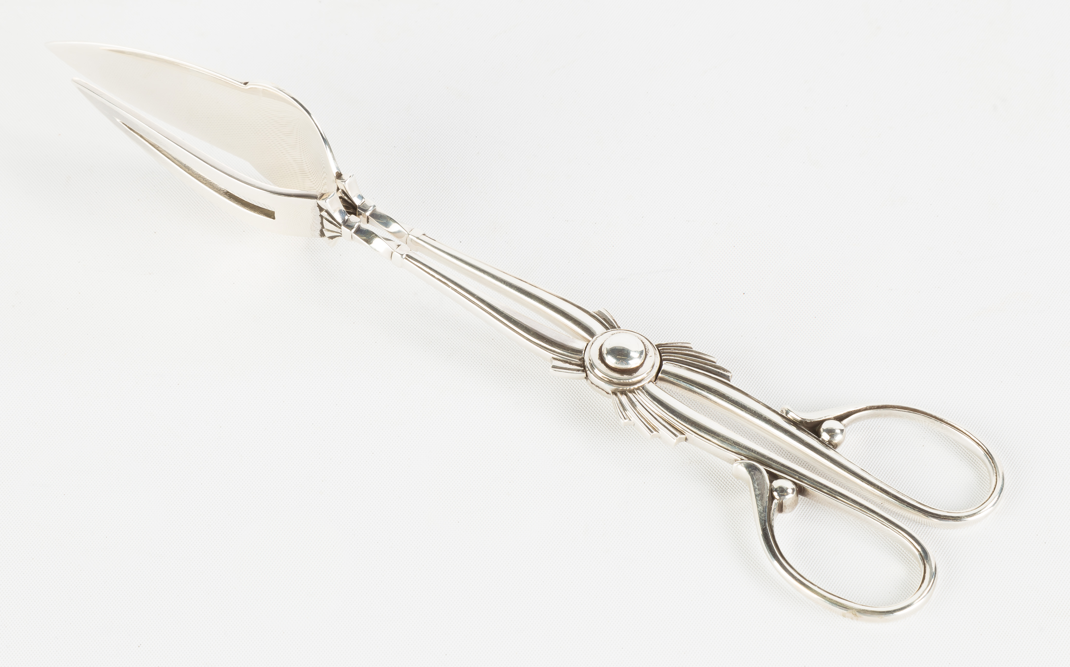 Appraisal: Georg Jensen Sterling Silver Serving Tongs c - Signed numbered