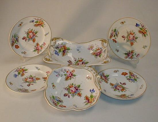 Appraisal: An early thC Derby porcelain dessert service comprising two handled