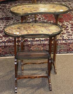 Appraisal: Lot of French breche d'alep side tables th Century each