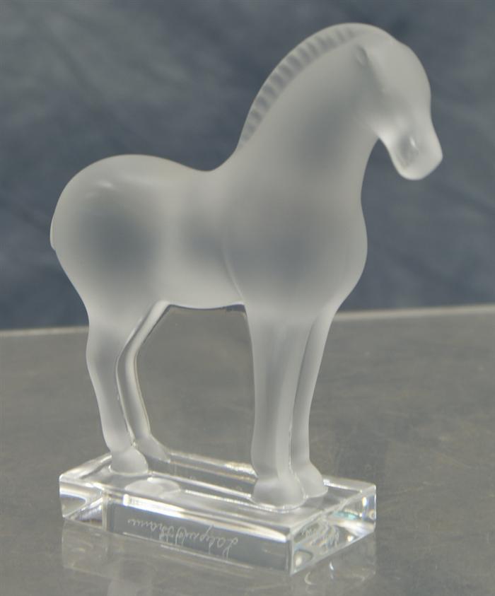 Appraisal: Lalique Horse paperweight no damage tall Estimate -