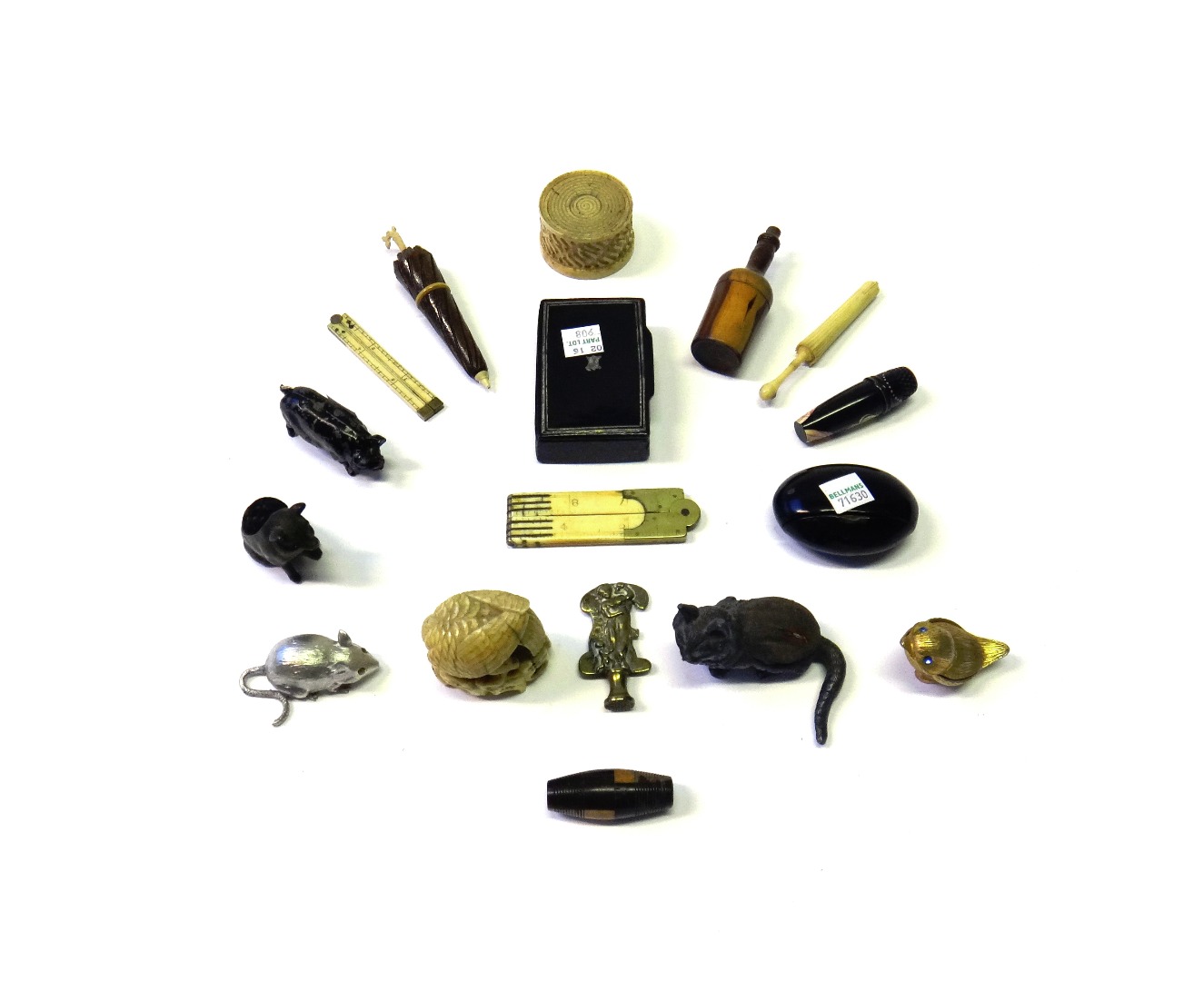 Appraisal: A quantity of small collectables including a pewter novelty pin