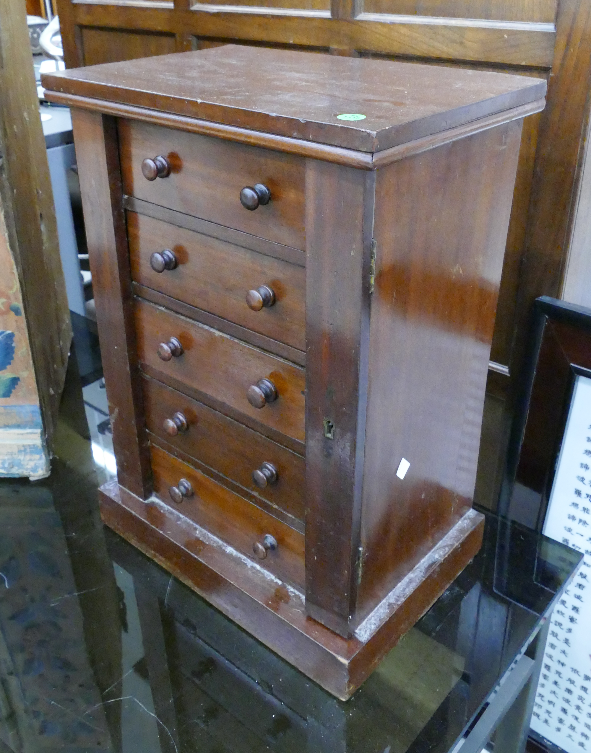 Appraisal: Antique Empire Mahogany Drawer Jewelry Chest- x ''