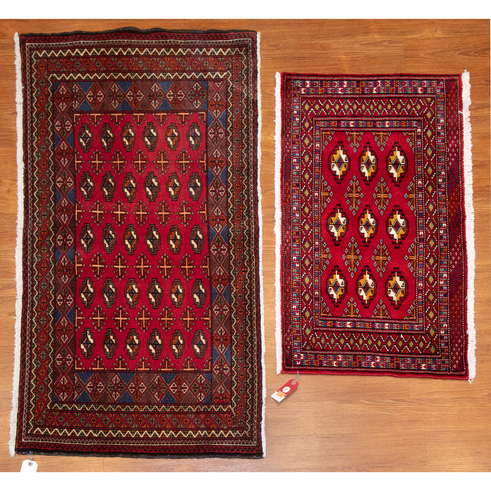 Appraisal: A PAIR OF TURKOMAN RUGS AFGHANISTAN Fourth quarter- th century