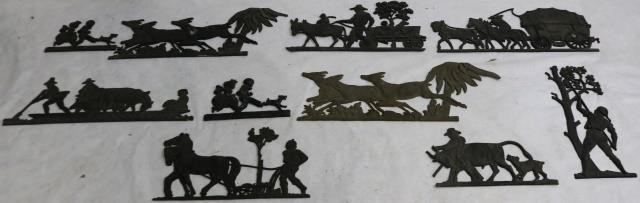 Appraisal: TEN IRON FIGURAL PLAQUES MADE AT MECHANICS IRONFOUNDRY ROXBURY MA