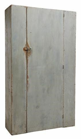 Appraisal: American Primitive painted pine cupboard Rhode Island th c rectangular