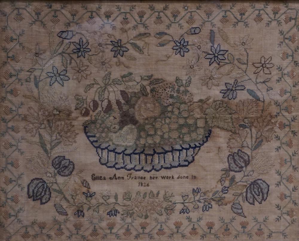 Appraisal: AMERICAN OR ENGLISH NEEDLEWORK BY ELIZA ANN FRANCE FRAME X