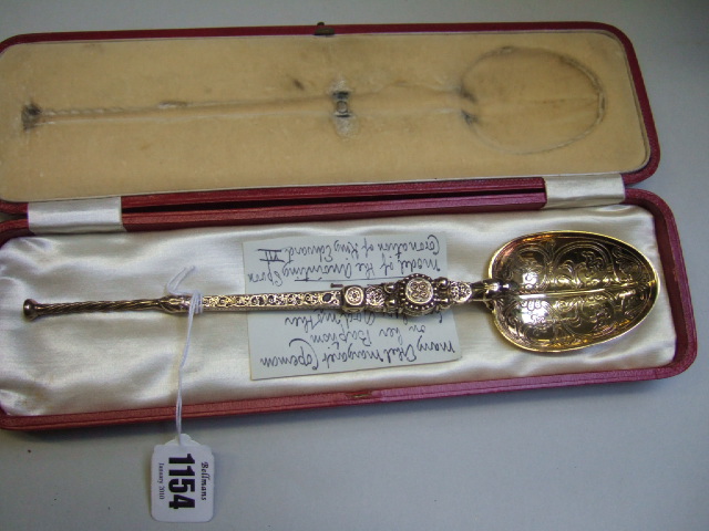 Appraisal: A silver gilt model of the Coronation Anointing spoon by