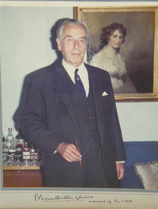 Appraisal: Signed photograph of Lord Mountbatten in civilian dress inscribed Mountbatten