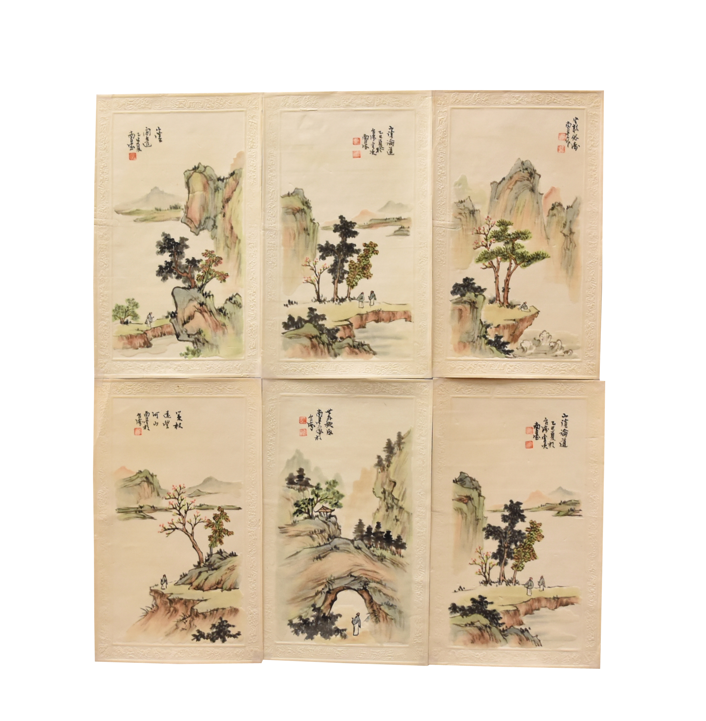 Appraisal: A SET OF SIX CHINESE PAINTINGS OF LANDSCAPE Chinese paintings