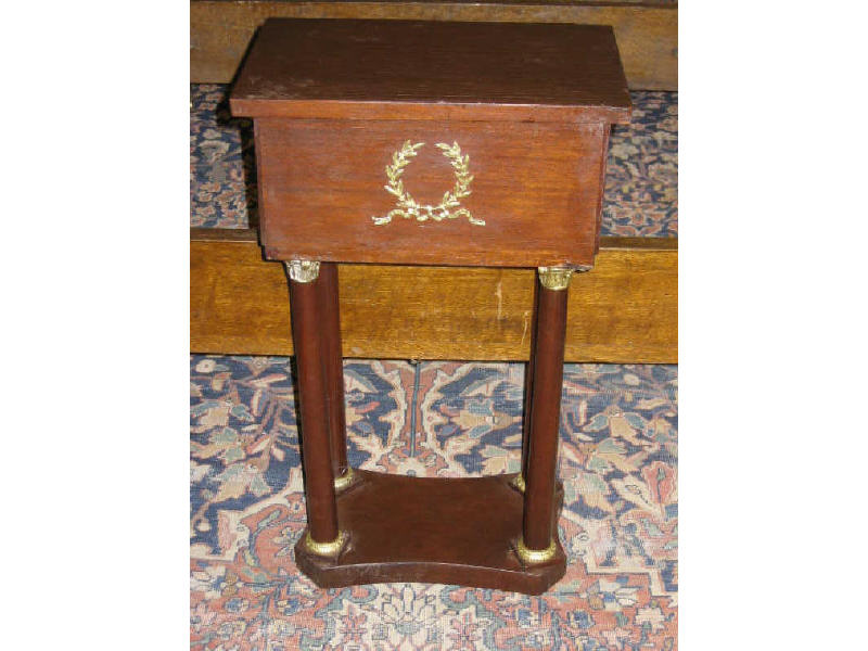 Appraisal: FRENCH TH CENTURY MAHOGANY AND ORMOLU SIDE TABLE Having a