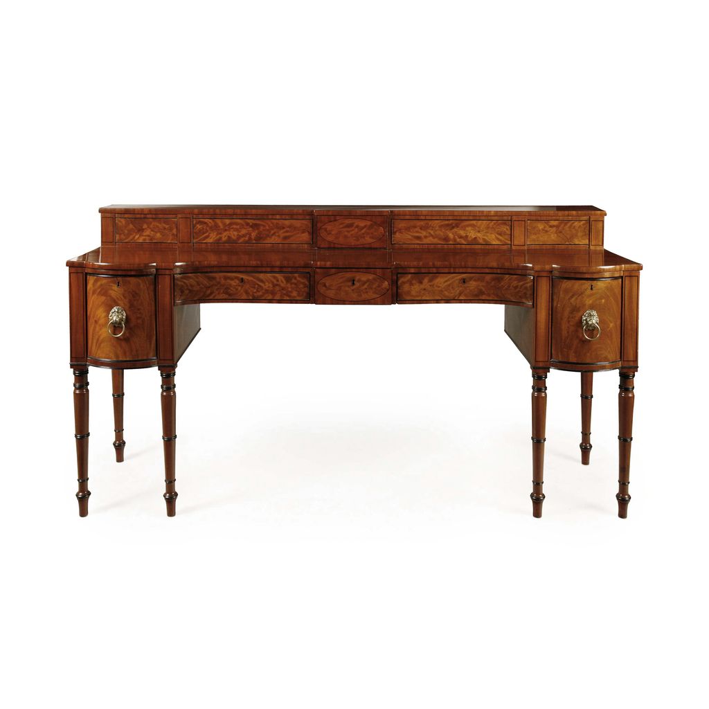 Appraisal: REGENCY MAHOGANY AND EBONY SIDEBOARD EARLY TH CENTURY of inverted