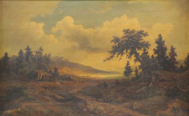 Appraisal: SCHMITZ C L Oil on Canvas German Landscape Signed lower