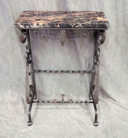 Appraisal: Iron and Marble End Table From a Rye NY home