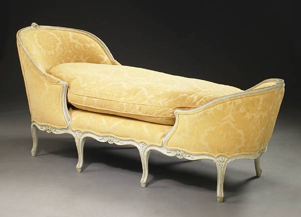 Appraisal: A Louis XV style painted chaise lounge late th early