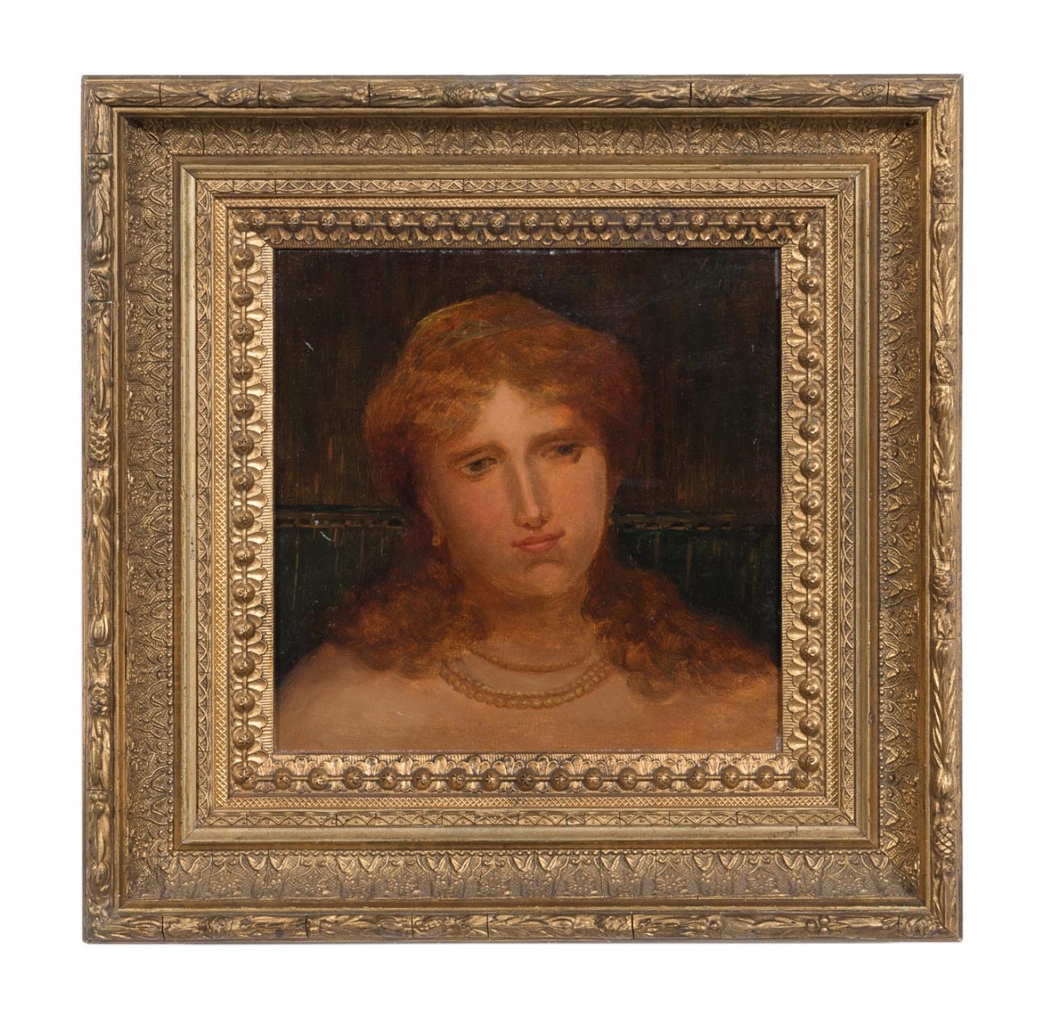 Appraisal: ELIHU VEDDER PRE-RAPHAELITE OIL PORTRAIT Elihu Vedder American - Portrait