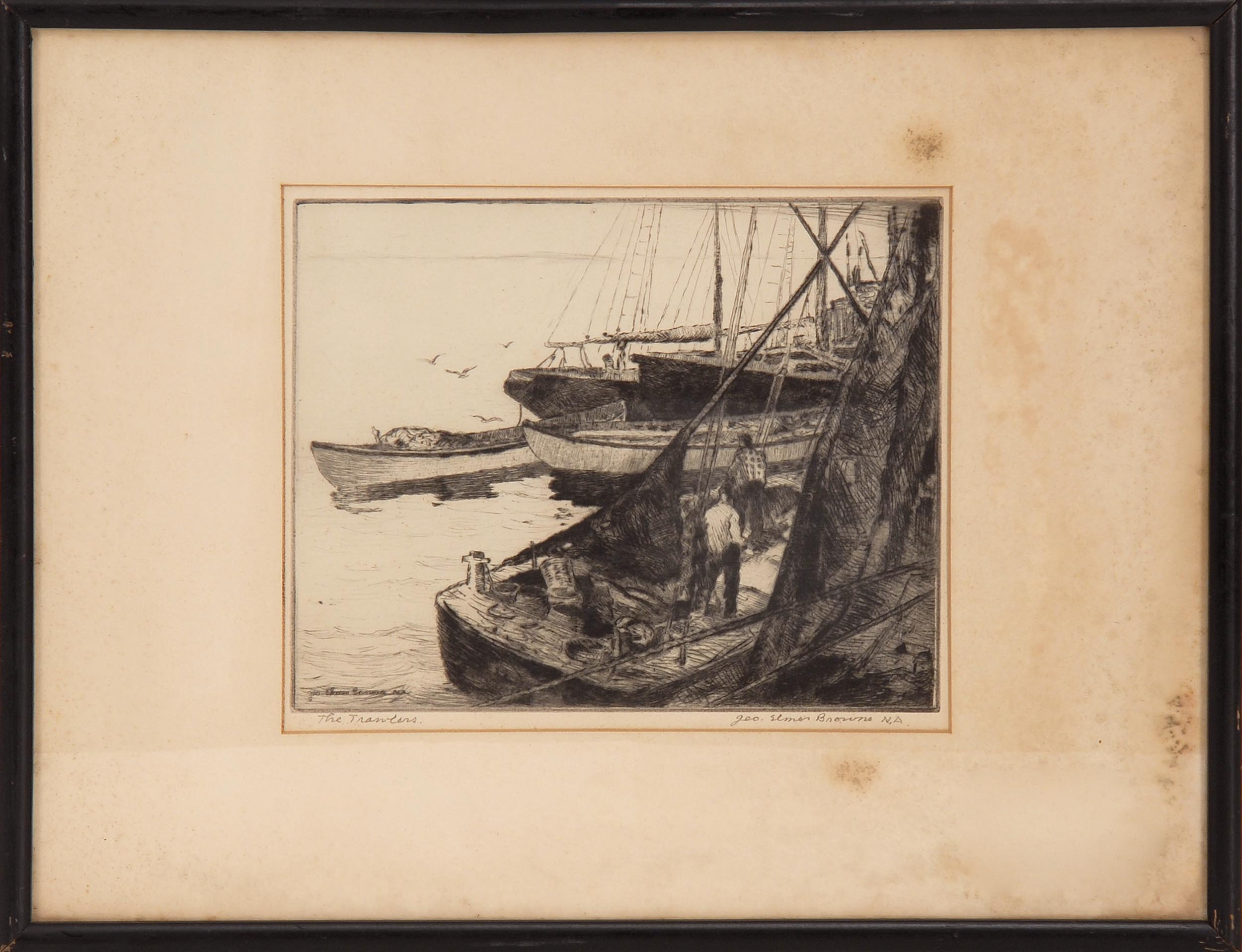 Appraisal: FRAMED ETCHING GEORGE ELMER BROWNE American - Titled in pencil