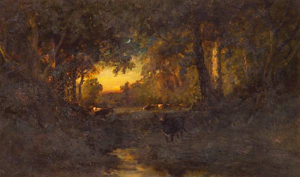 Appraisal: n a William Keith - Grazing in Evening's Glow signed