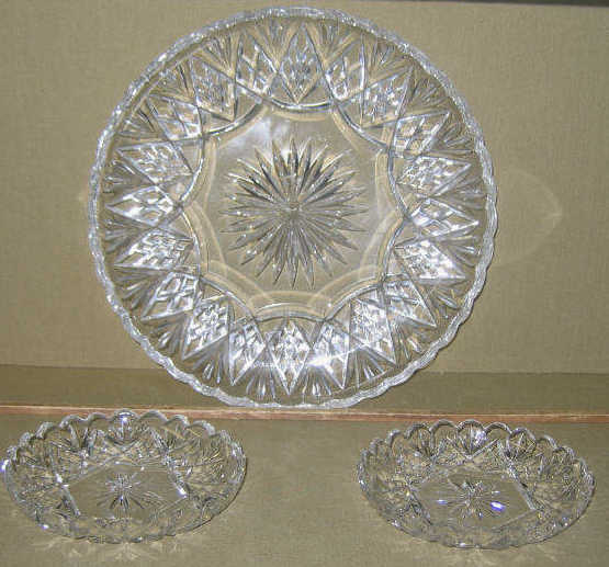 Appraisal: CUT GLASS APPETIZER COOKIE SERVICE Set of thirteen pieces comprising