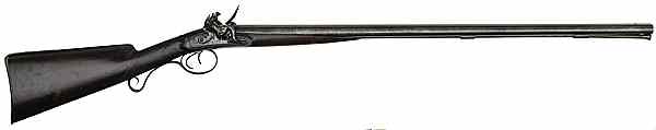 Appraisal: English Flintlock Double Shotgun by Heathcote gauge round barrels Gold