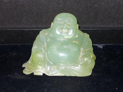 Appraisal: Green Jadeite Sculpture of Budai Chinese th th c H