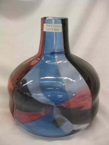 Appraisal: Venini Art Glass Vase multi-color patchwork type panels '' tall