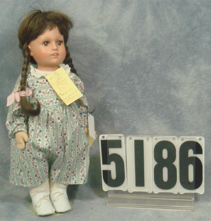 Appraisal: Schildkrot repro doll plastic cloth materials human wig good condition