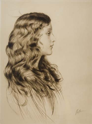 Appraisal: PAUL C SAR HELLEU Margerie Gwynne Gould Drypoint printed in