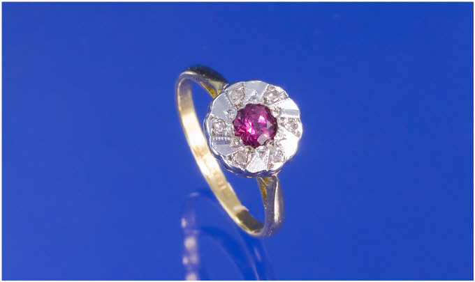 Appraisal: Carat Gold Ruby and Diamond Ring