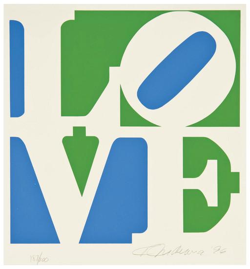 Appraisal: Robert Indiana b Love Silkscreen printed in colors signed and