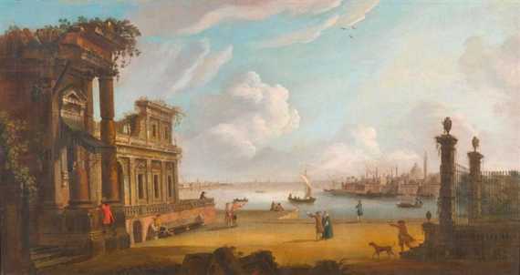 Appraisal: PATCH THOMAS Exeter - Florence Attributed Mediterranean harbour scene Oil