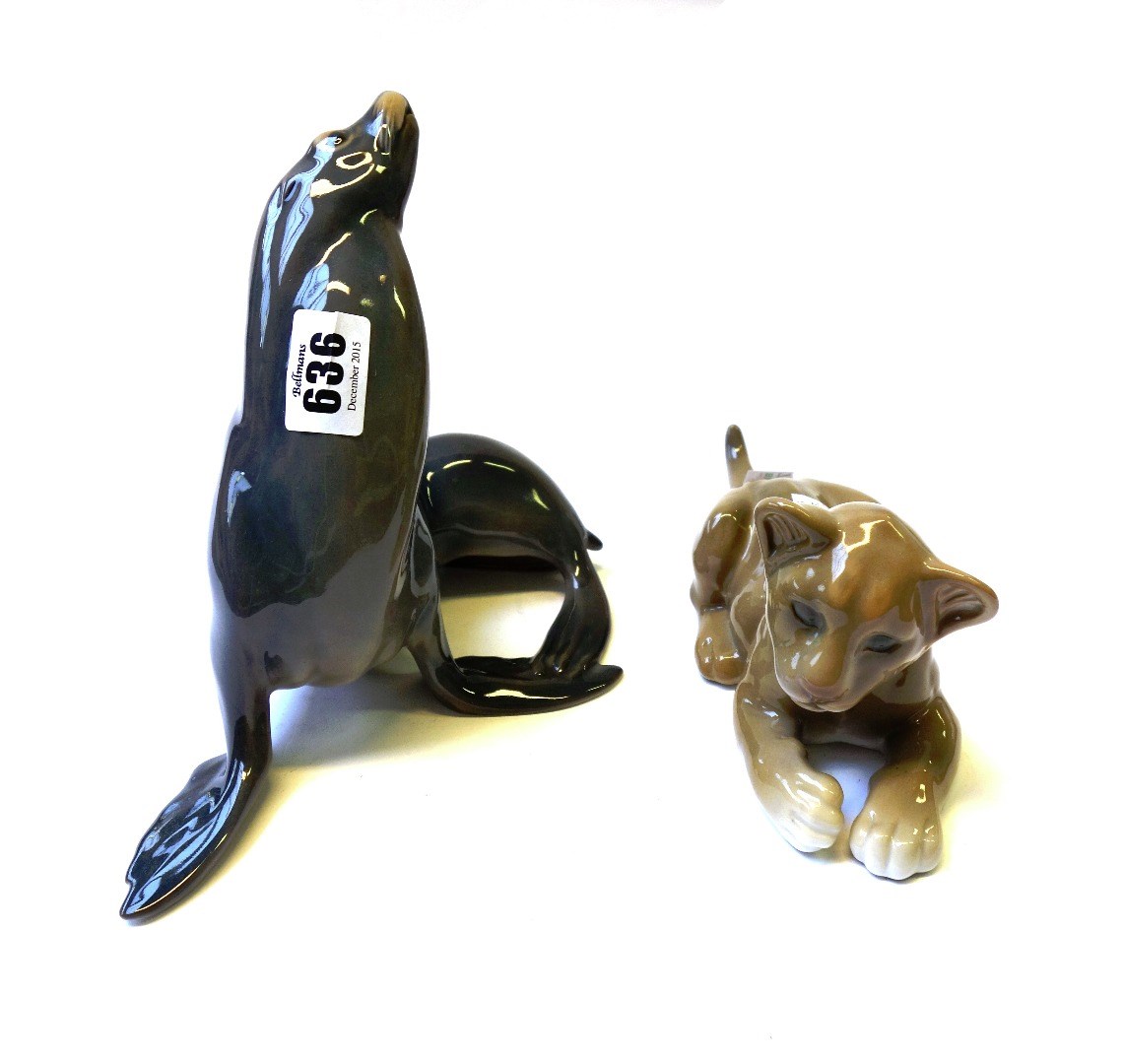 Appraisal: A Bing and Grondahl porcelain sealion no cm high and