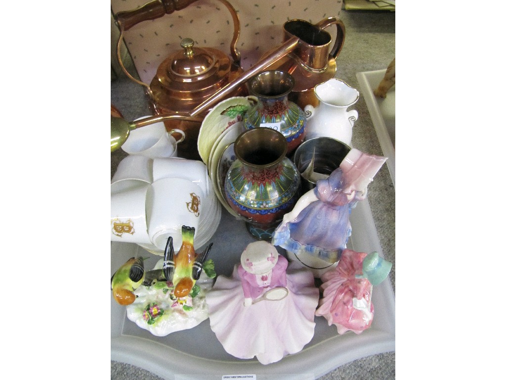 Appraisal: Tray lot to include Royal Doulton Bo Peep figure Coalport