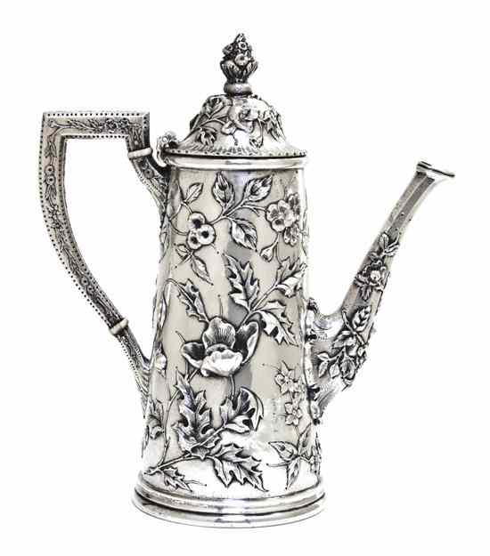 Appraisal: An American Sterling Silver Chocolate Pot S Kirk Son having