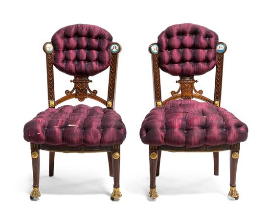 Appraisal: Sale Lot A Pair of Napoleon III Style Rosewood Side