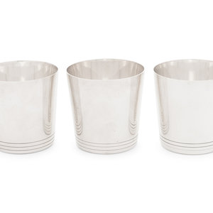 Appraisal: Three Tiffany and Co Silver Tumblers th Century each marked