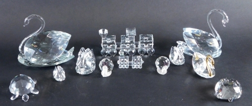 Appraisal: Various Swarovski type crystal to include large swan cm high