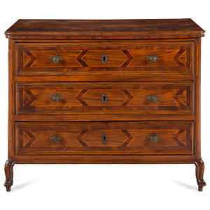 Appraisal: An Italian Baroque Walnut and Parquetry Commode Late th Early