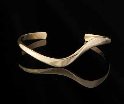 Appraisal: A John Atencio Gold Bracelet k yellow gold undulated design