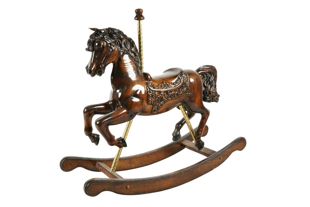 Appraisal: S S WOODCARVERS CAROUSEL ROCKING HORSEsigned to underside S S