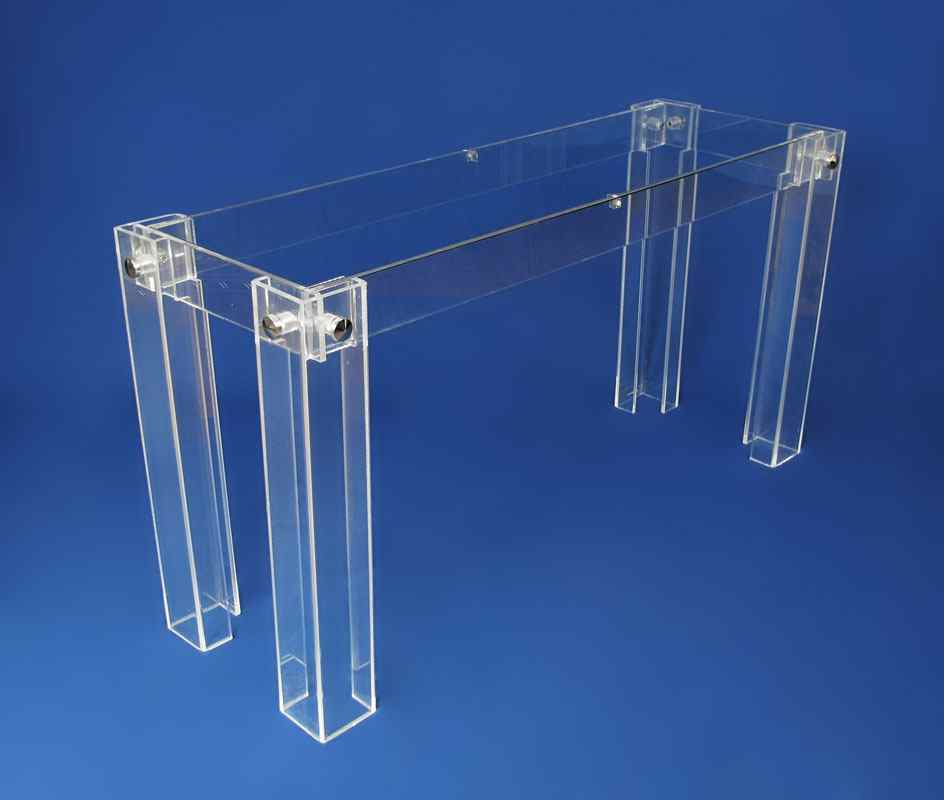 Appraisal: CONTEMPORARY LUCITE SOFA TABLE With glass top '' h x