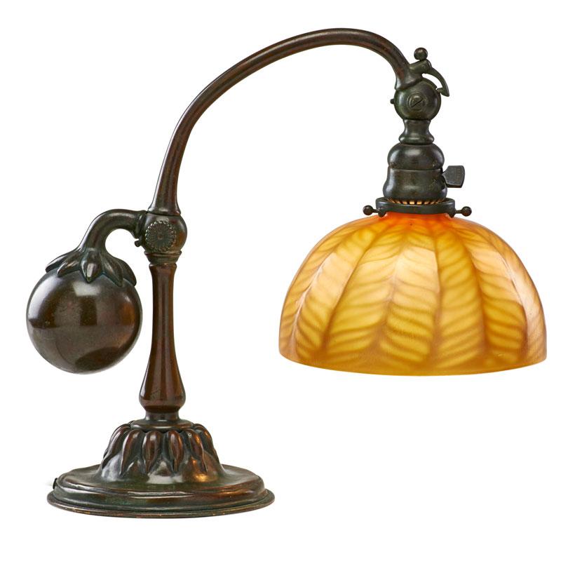 Appraisal: TIFFANY STUDIOS Counterbalance desk lamp Condition Report Overall excellent original