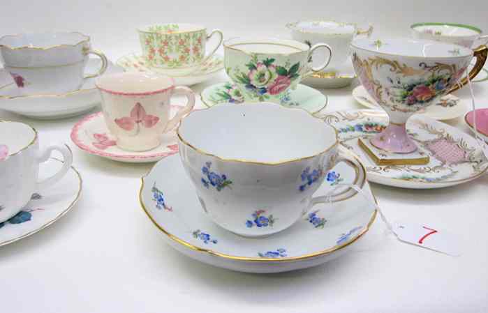 Appraisal: COLLECTION ASSORTED TEACUP SAUCER SETS pieces various makers including Meissen