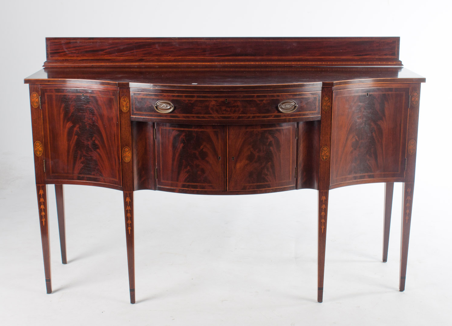 Appraisal: Potthast Bros Federal style mahogany sideboard mid- th century shaped