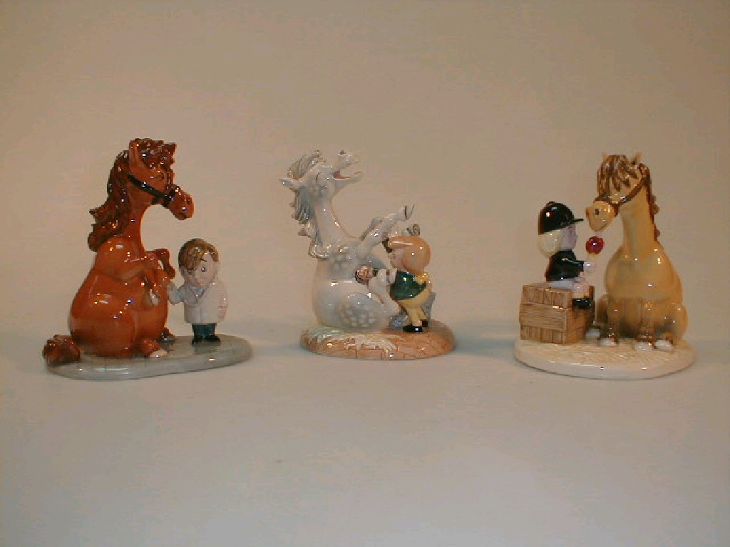 Appraisal: Three Royal Doulton Thelwell figures Body Brush NT Ice Cream