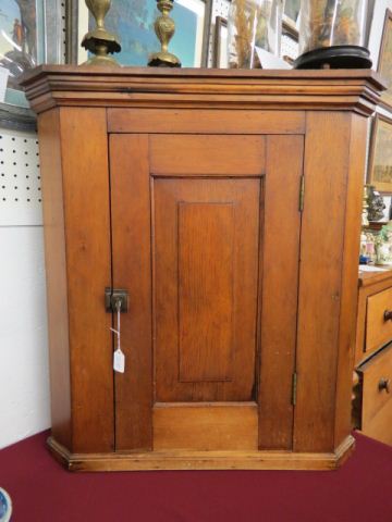 Appraisal: th Century Hanging Corner Cupboard tall across