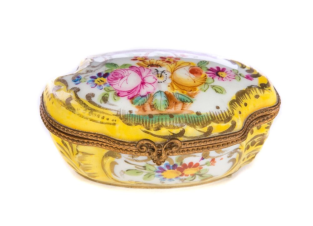 Appraisal: French Serves Porcelain Box marked French Serves Porcelain Box marked