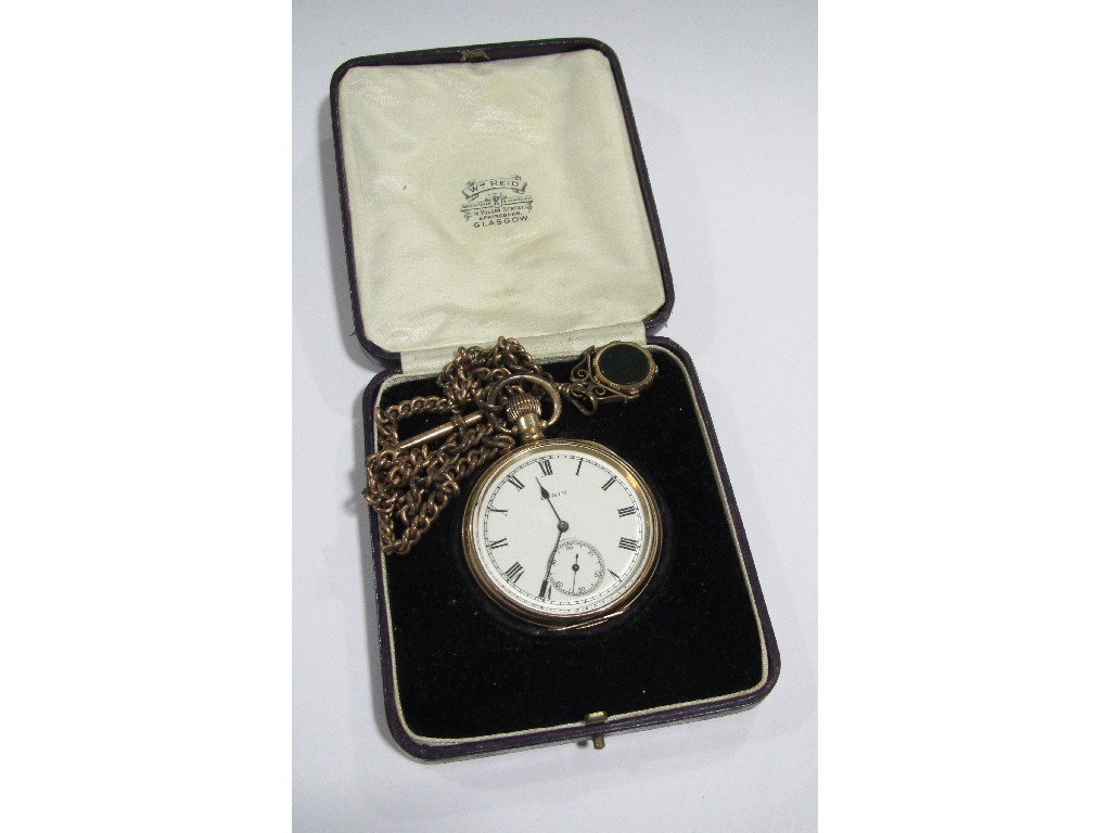 Appraisal: Rolled gold pocket watch with Albert chain