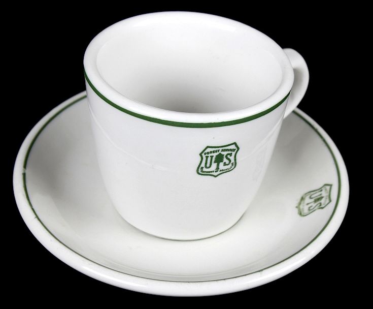 Appraisal: Vintage US Forest Service Coffee Cup and Saucer This is