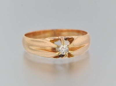 Appraisal: A Diamond Solitaire Ring k yellow gold ring set with